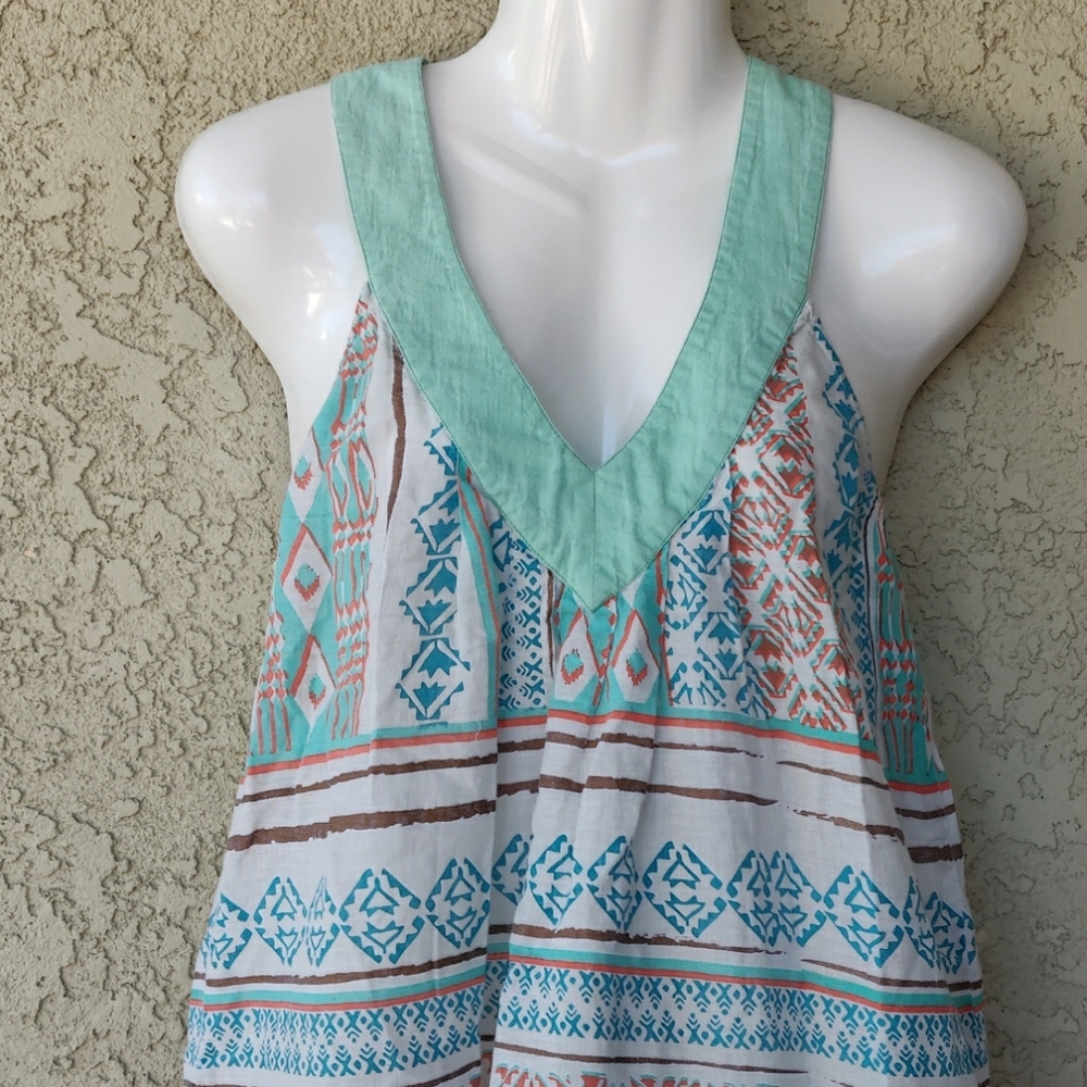 Rip Curl Aztec Print Halter Keyhole Back Tank - image 7
